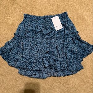 Misa Los Angeles Blue Mini Skirt